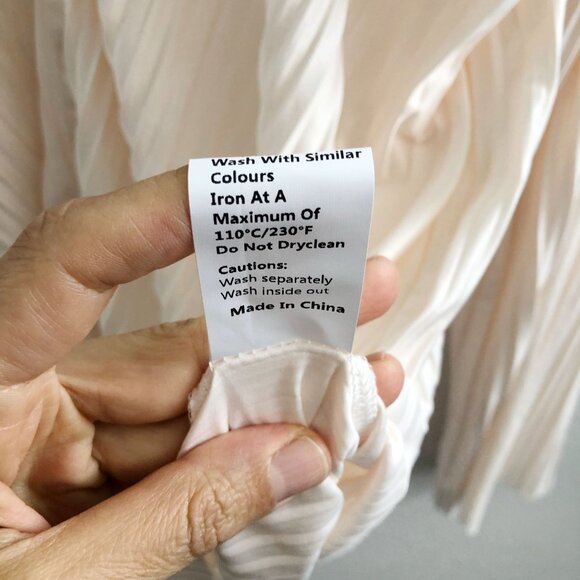 NWT COMMENSE Oversized Cream Plisse Button Up Shirt Size XS - Picture 10 of 10